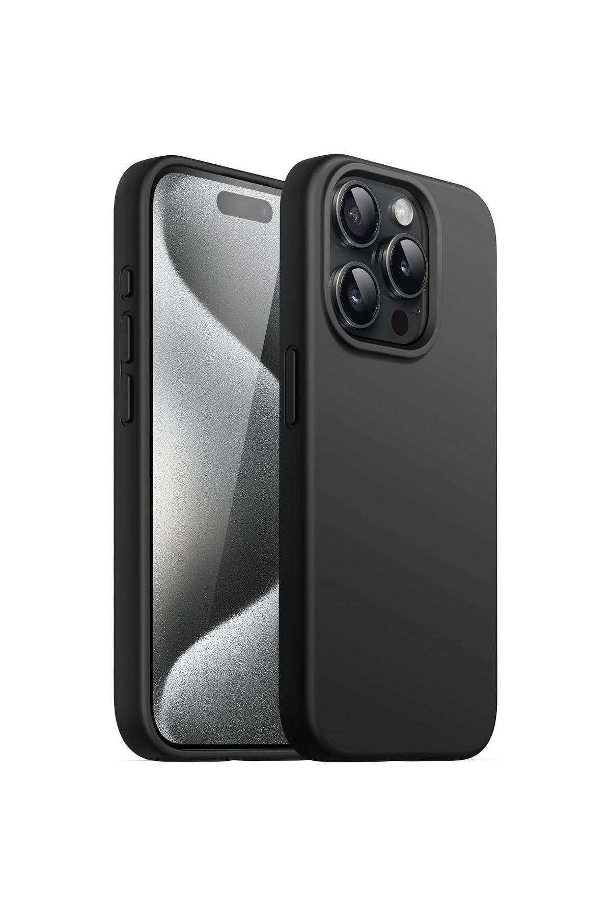 ErkMobile iPhone 15 Pro Siyah Lansman Arka Kapak Silikon Kılıf