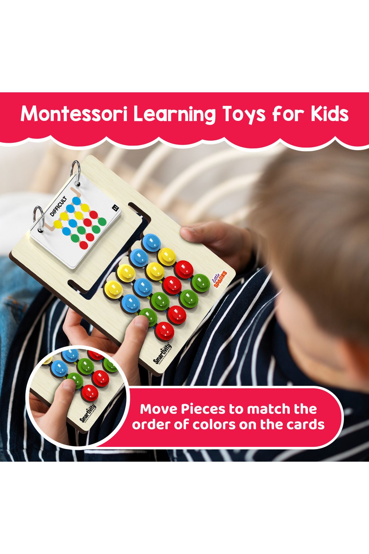 Smartivity-Kids Montessori Slide Puzzle Game IColor & Pattern Matching Learning Toys for Kids 2