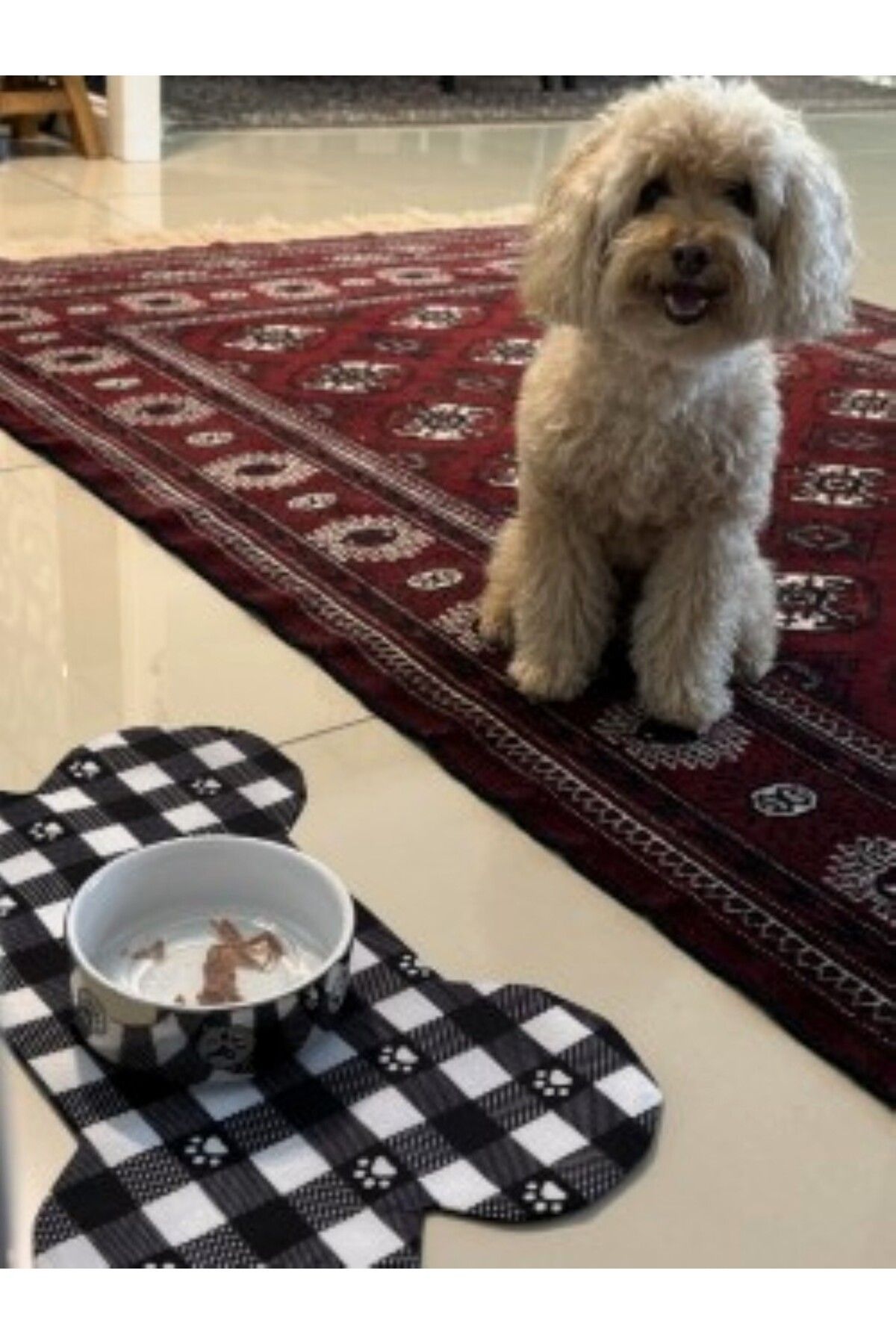 WoofTailor Kaydırmaz Mama Kabı Altlığı - Kareli