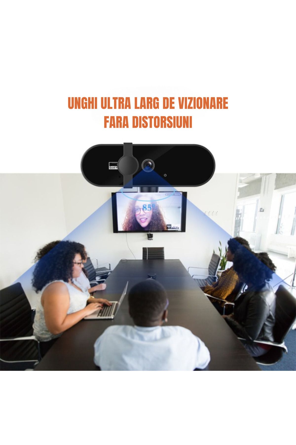 TEQRO-Camera Web TEQRO™ 4K, Autofocus, Antishake, Microfon Dual, 360°, USB, Gaming, Streaming, Conferințe 4