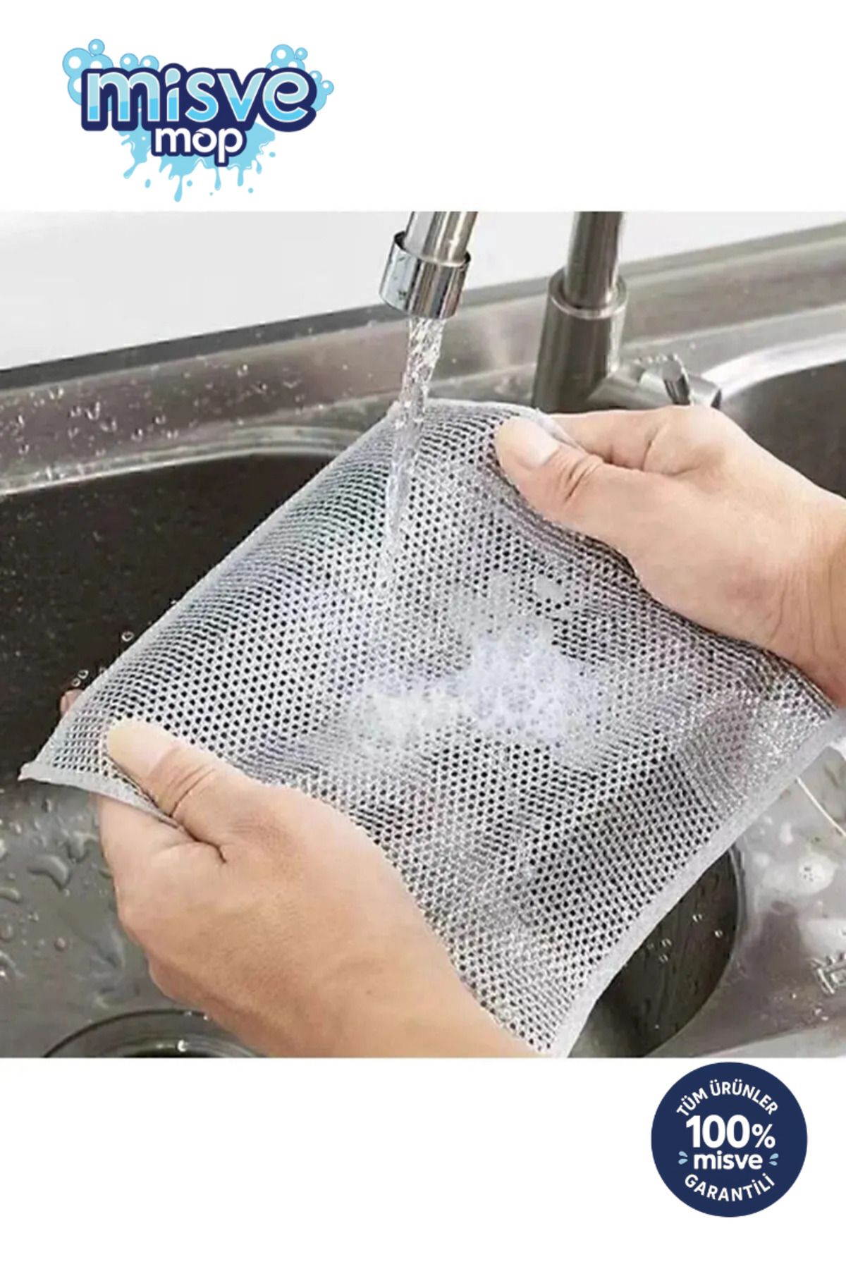 Misvele 20x20 Inox (1adet ) Tel Bez Zor Kir Bezi, Inox Telli Bulaşık Bezi, Mutfak Banyo Bezi
