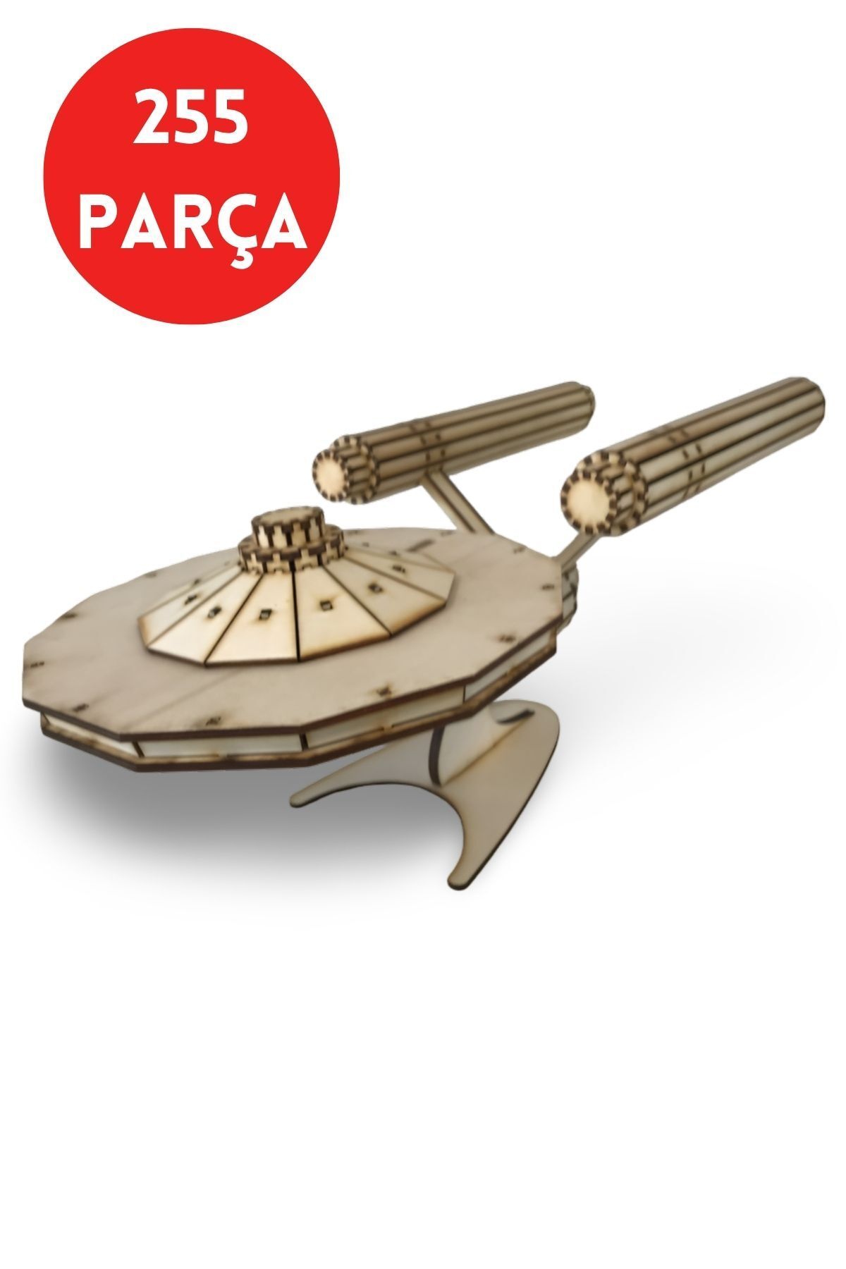 ALGWOOD Star Trek Esintili Ahşap Uzay Gemisi - 3D Puzzle Model Kit - 255 Parça Uzay Gemisi