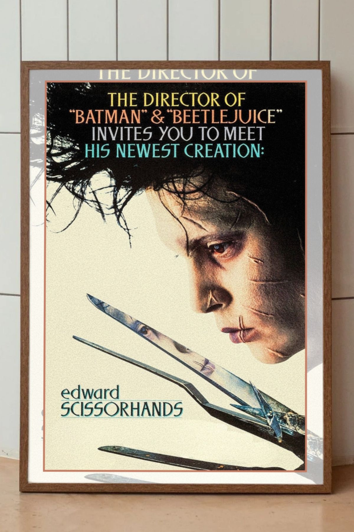 Home Çerçeveli "Edward Scissorhands (1990)" Film Afiş Tablo - Duvar Dekorasyon
