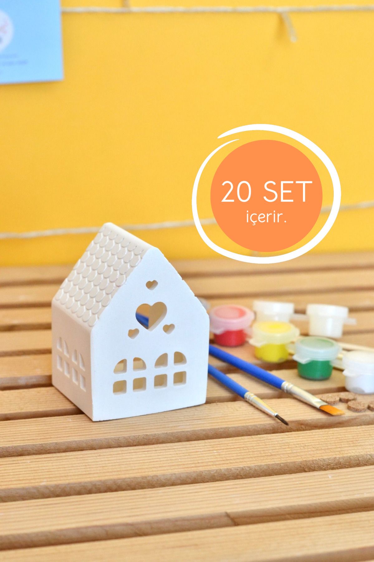 Bİ DOLU DÜKKAN 20 Adet Ev Tealight Mumluk Boyama Seti | Evde Okulda Kendin Yap Boyama Etkinliği | Kurumsal Workshop