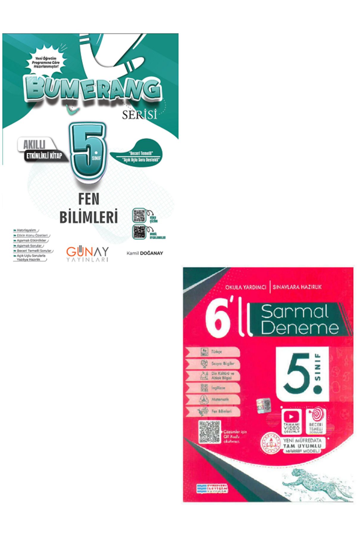 Evrensel İletişim Yayınları 5.Sınıf Günay Bumerang Fen Bilimleri Akıllı Etkinlikli Kitap + 5.Sınıf Evrensel 6'Lı Deneme /2 KİTAP