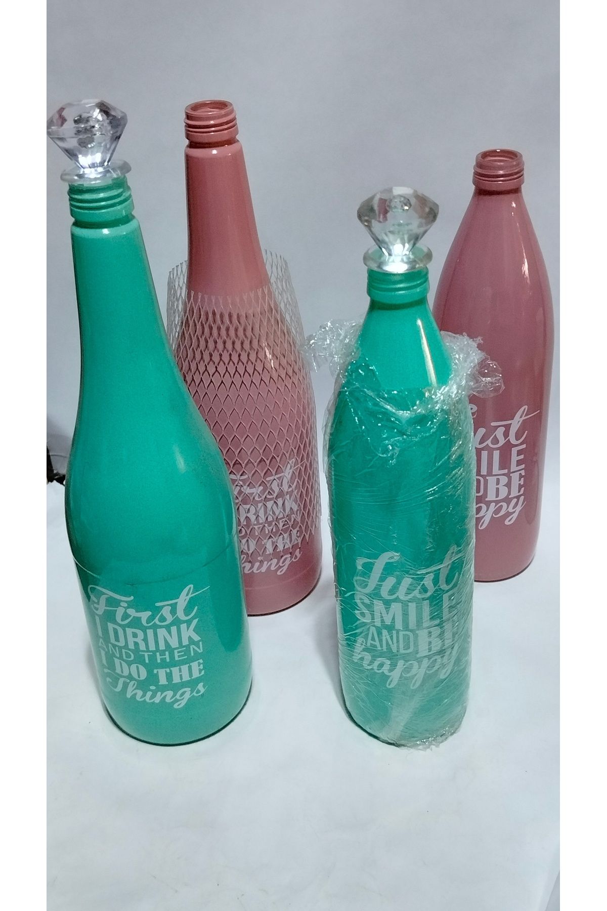 abnturk 1 Adet Kristal Tıpalı Çok Amaçlı kullanım 1 Litre Hacimlik yeşil Cam Şişe