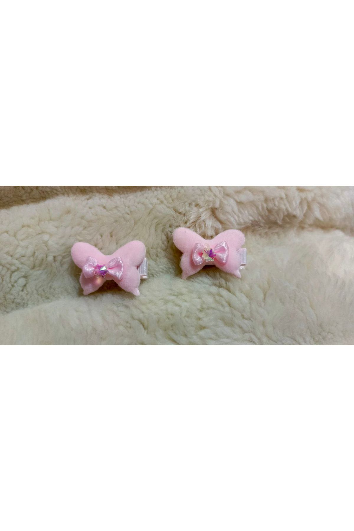 MODAELMAS1 Sevimli Peluş Kelebek Tokalar ile Saçlarınıza Renk Katın