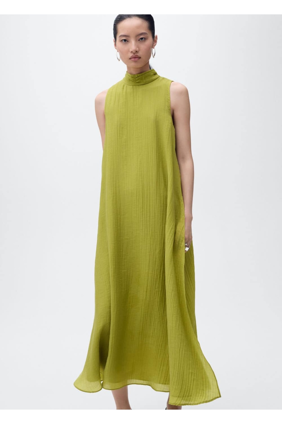 Lyocell halter yaka elbise