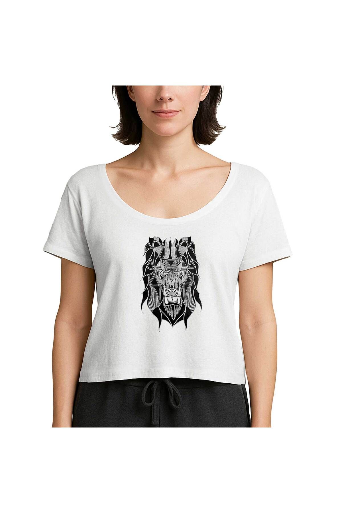 Z zepplin Lion Mozaik Beyaz Kadın Tişört