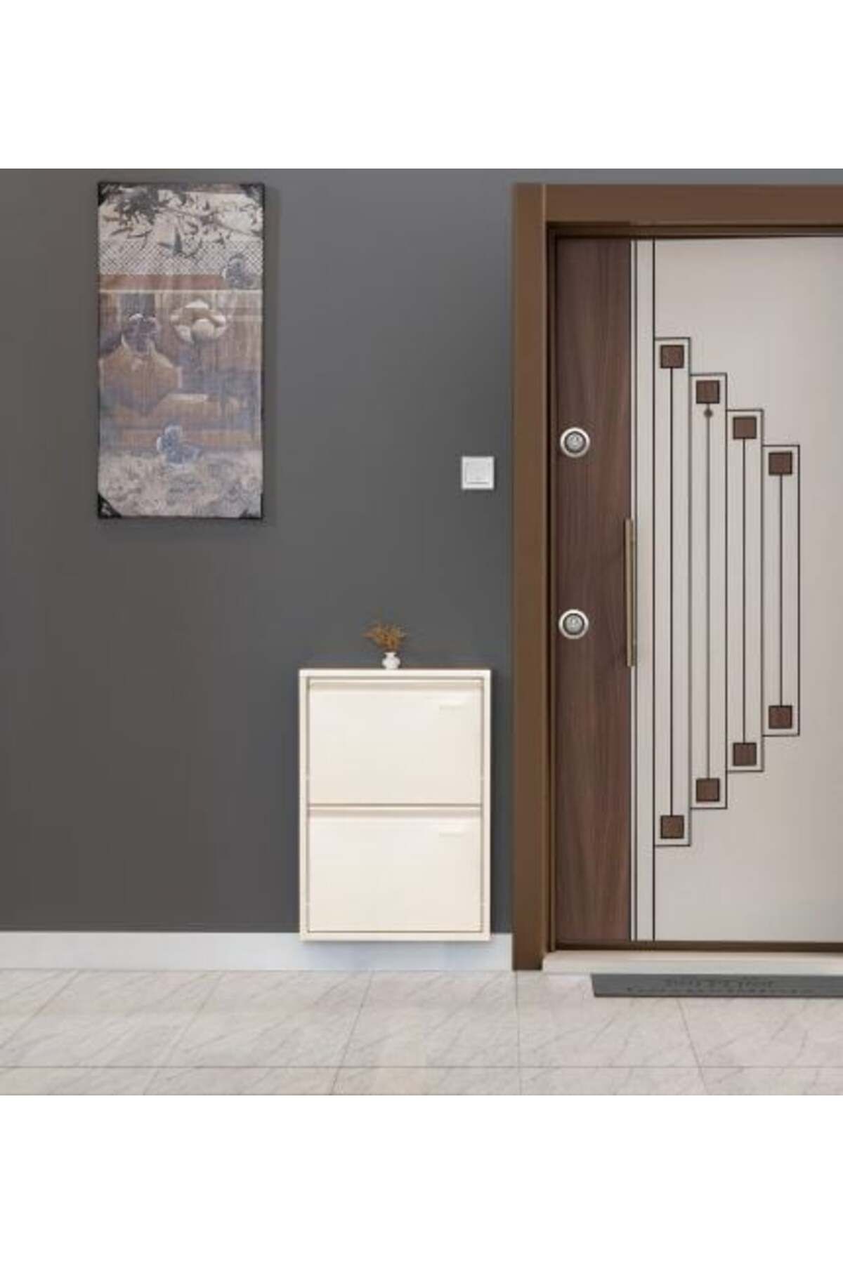 medikaltec 2’li Metal Ayakkabılık (Krem) | Modern Tasarım ve Geniş İç Hacim