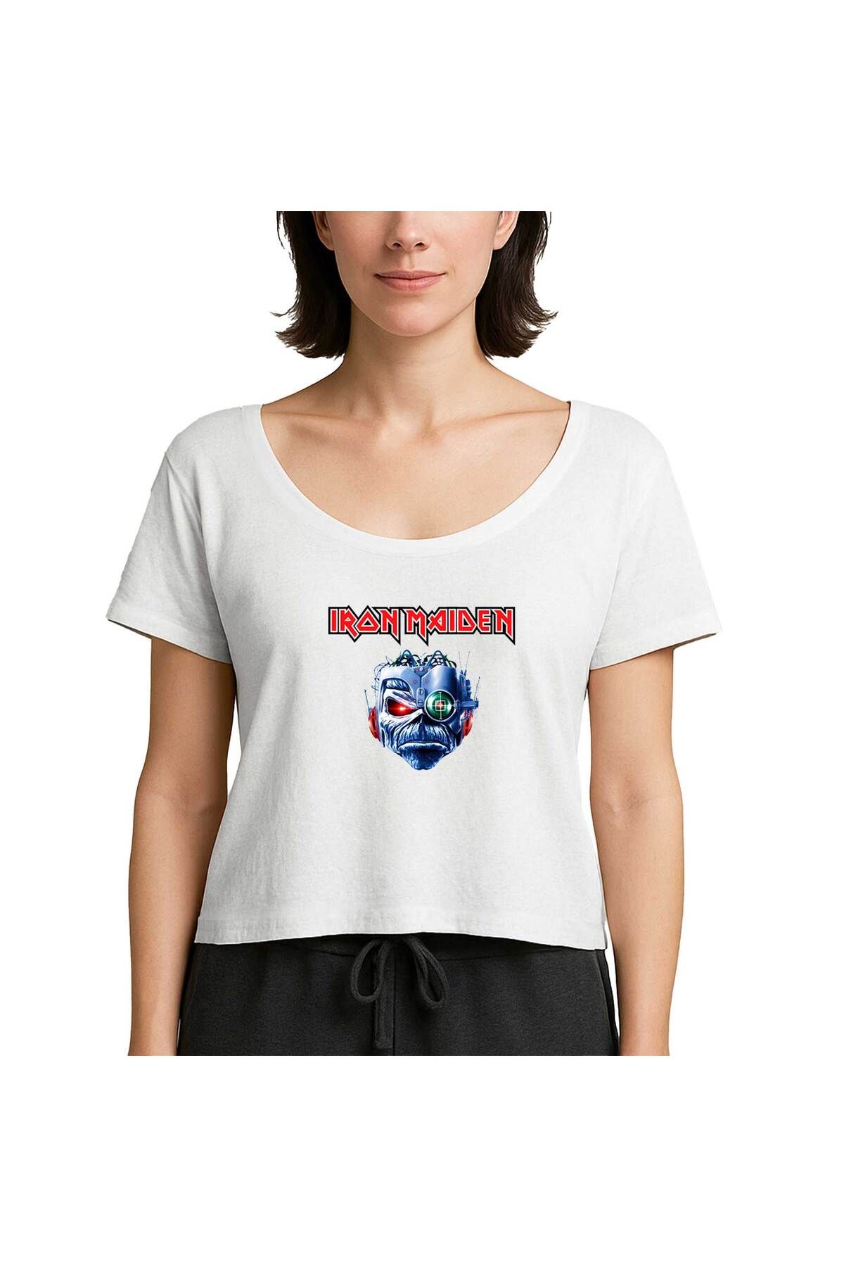 Z zepplin Iron Maiden Bionic Beyaz Kadın Tişört