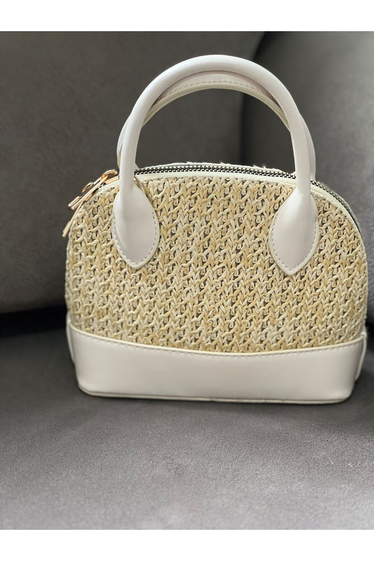 ST Bags Kadın Yeni Sezon Hasır Detaylı Şık Çapraz Çanta