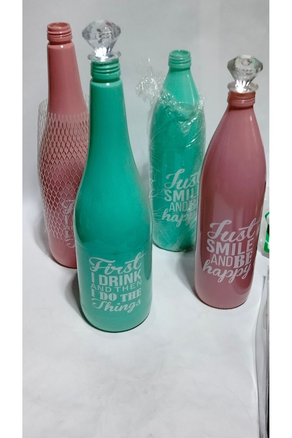 abnturk 1 Adet Kristal Tıpalı Çok Amaçlı kullanım 2 Litre Hacimlik Cam Şişe