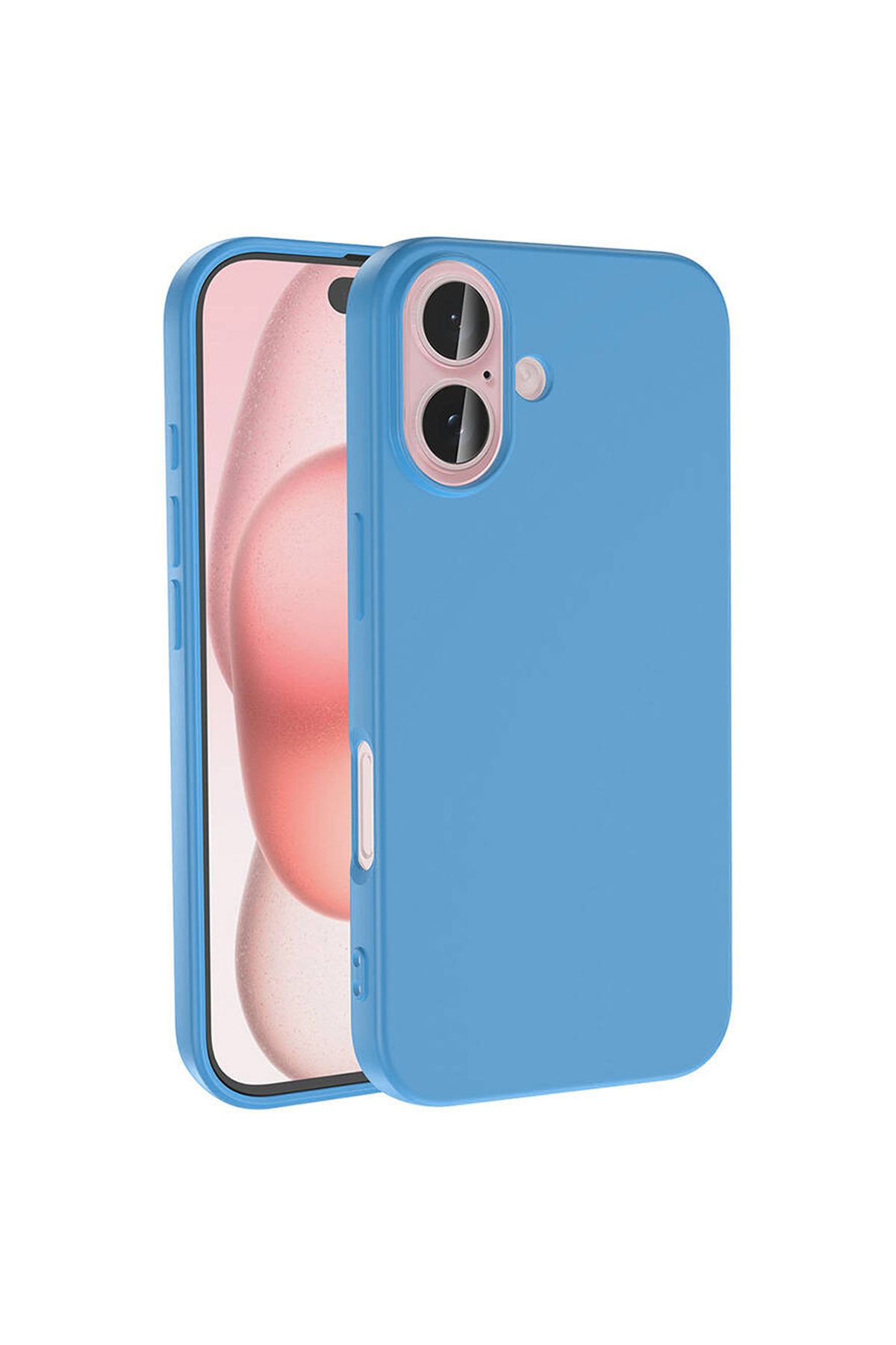 ErkMobile iPhone 16 Açık Mavi Lansman Arka Kapak Silikon Kılıf