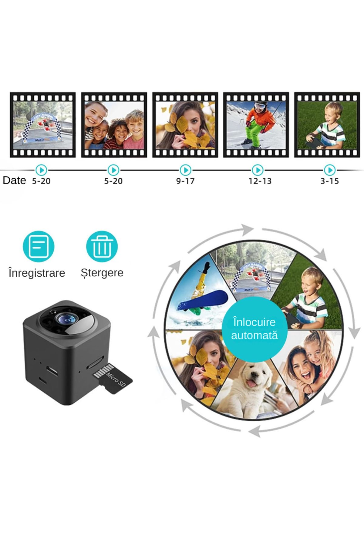 LUDORA-Mini Spy Camera As02, Spy Camera,®, Video Recording and Microphone, Wi-fi Connection, 1080p 8