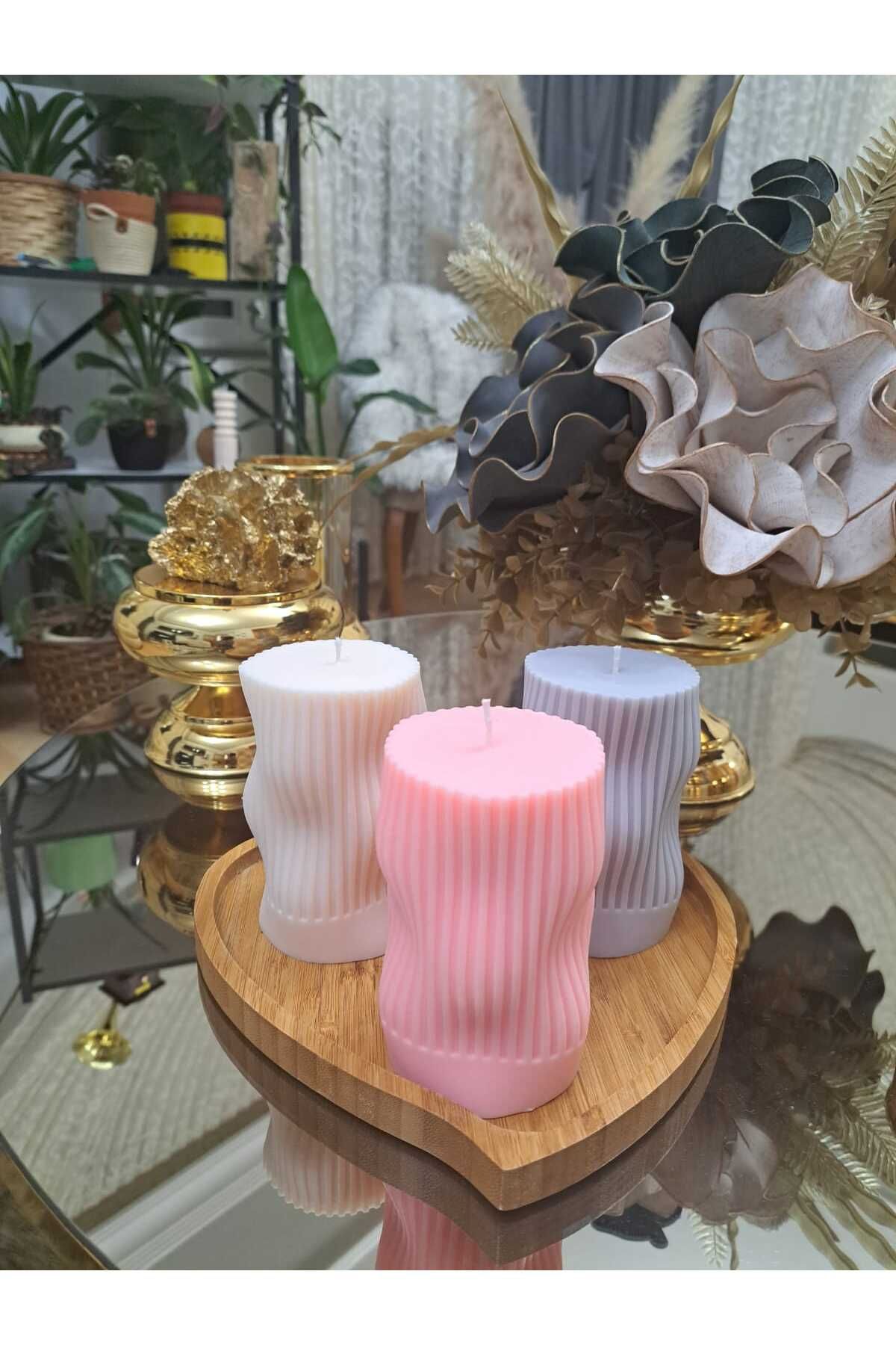 LOACANDLECO Loa Candle Co Dekoratif Spiral Formlu Kokulu Soya Mum