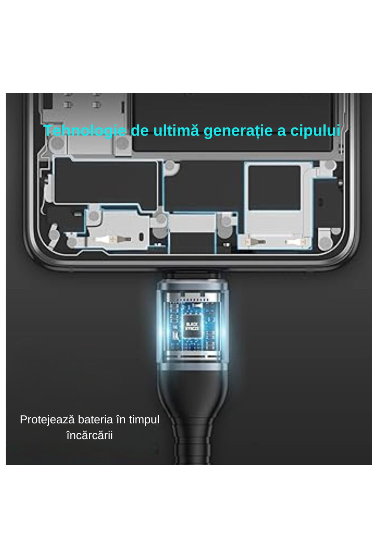 LUDORA-Cablu Super Fast Charging 100W, 6A USB, Type-C, Lighting iPhone, Macro-USB, 1.2 m 9