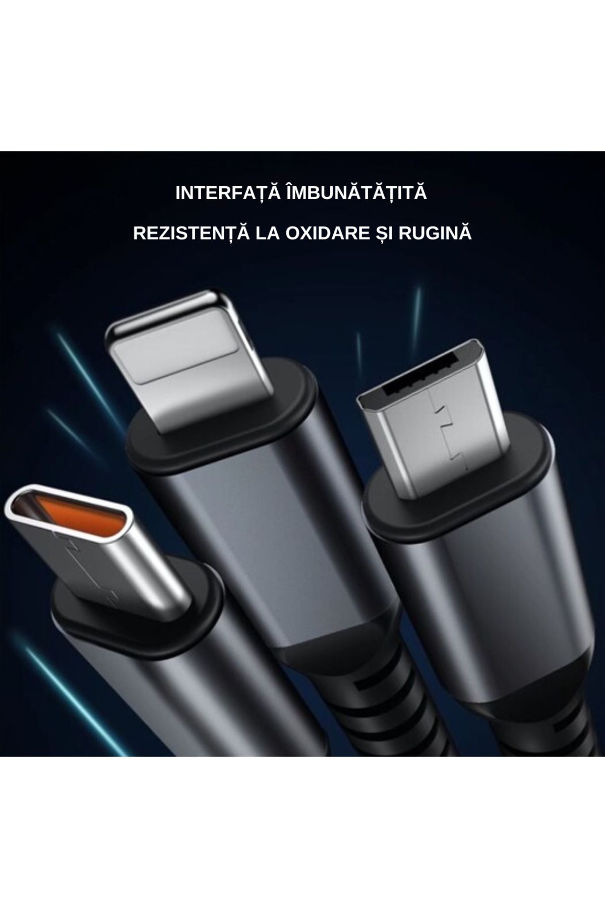 LUDORA-Cablu Super Fast Charging 100W, 6A USB, Type-C, Lighting iPhone, Macro-USB, 1.2 m 8