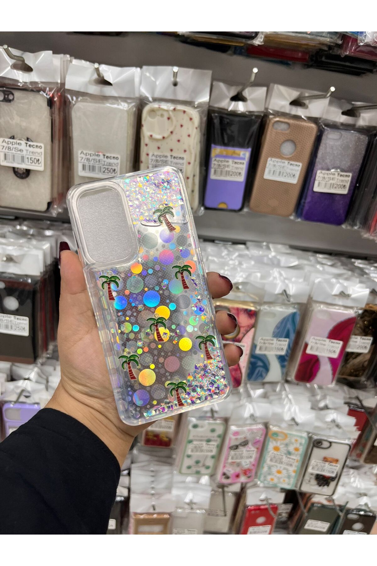 TECNOTREND Galaxy A36 / A56 Uyumlu sıvı parıltılı Hologramlı şeffaf silikon kılıf