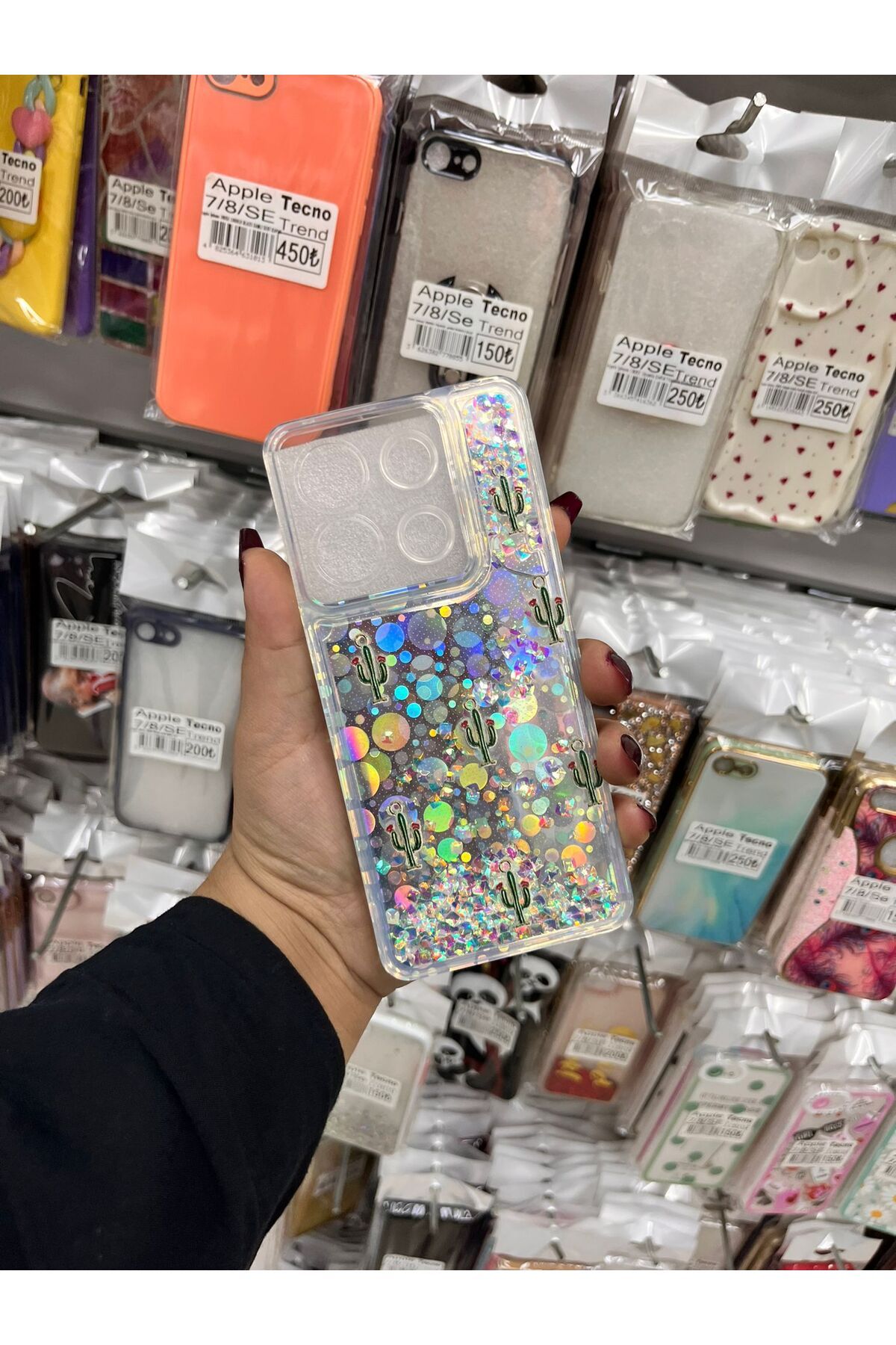 TECNOTREND Xiaomi Redmi Note 13 Pro 5g sıvı parıltılı Hologramlı şeffaf silikon kılıf