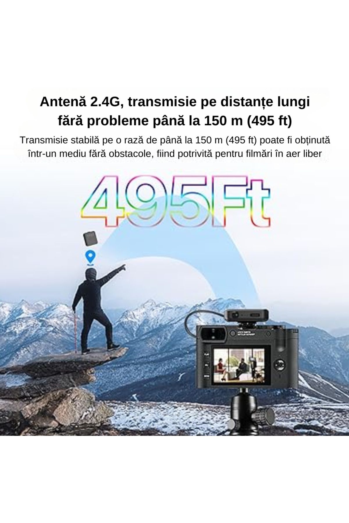 LUDORA-Lavaliera wireless, conectare wireless 2.4G, reducere zgomot, compatibil android/ios/camera video 9