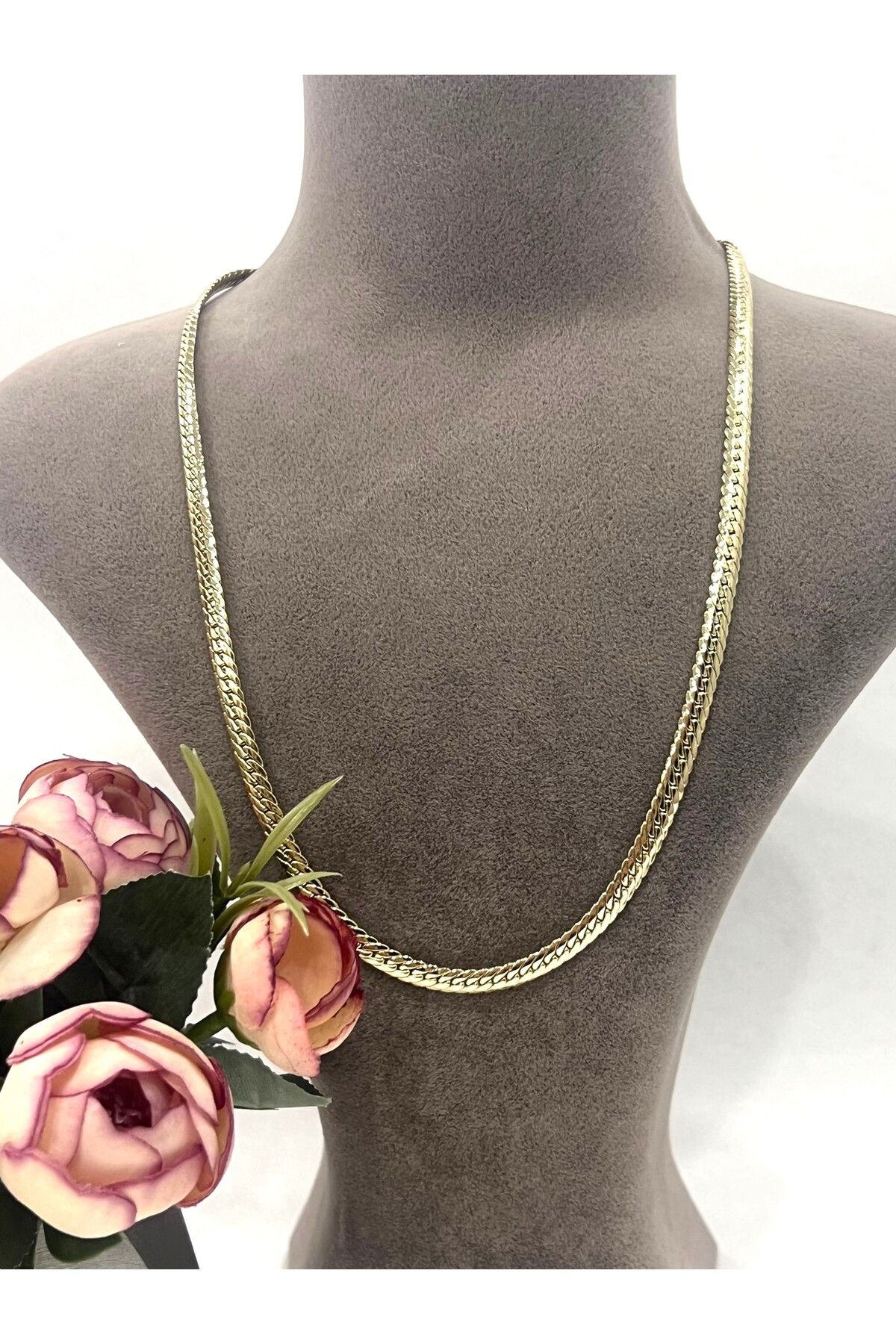 MASAL TAKI&AKSESUAR XUPING VIP Kalın 0,5mm Örgü Premium Zincir Kolye (14k Gold - 45cm)