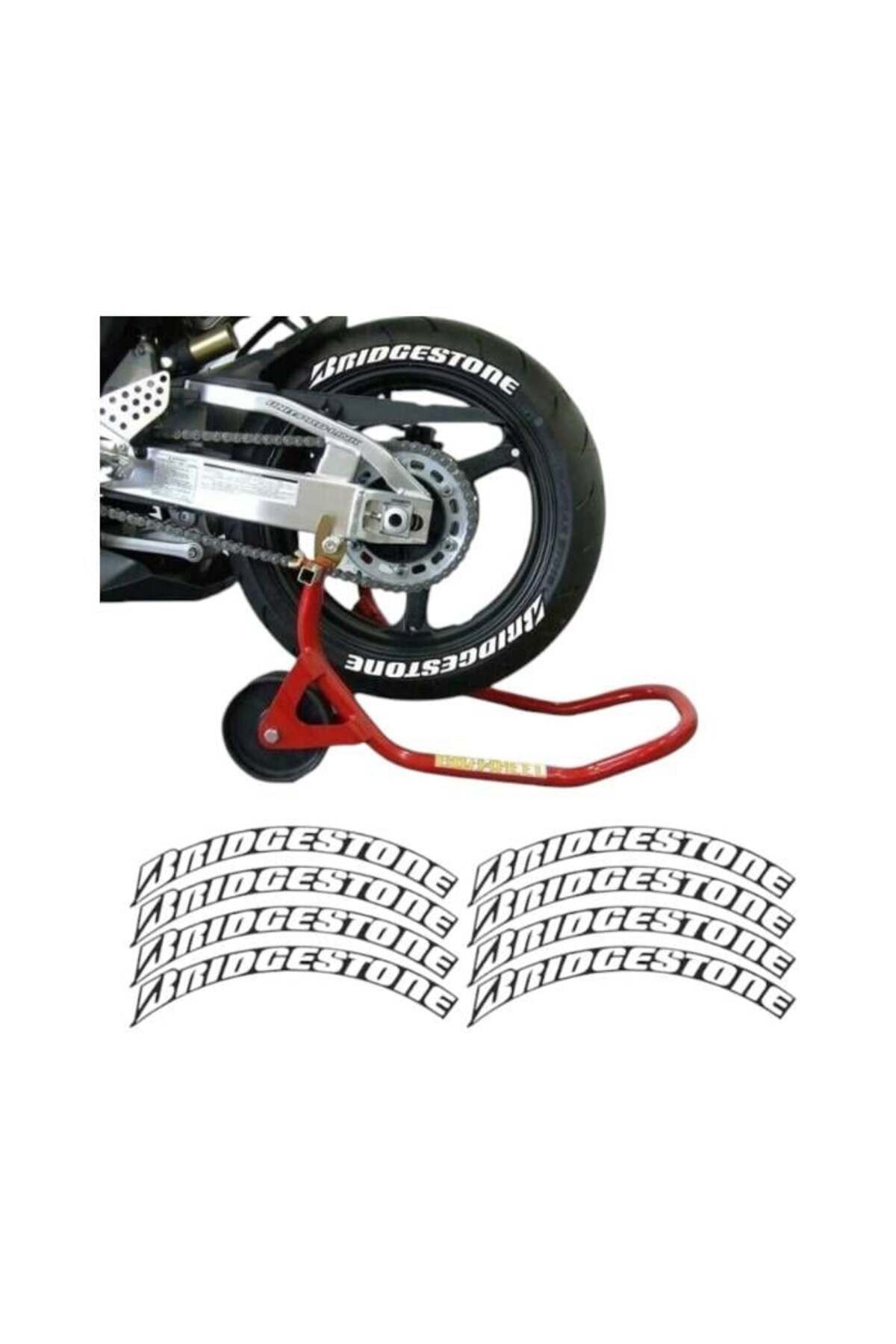 Motolider Lastik Yanak Yazısı 3D Beyaz BRDGSTN