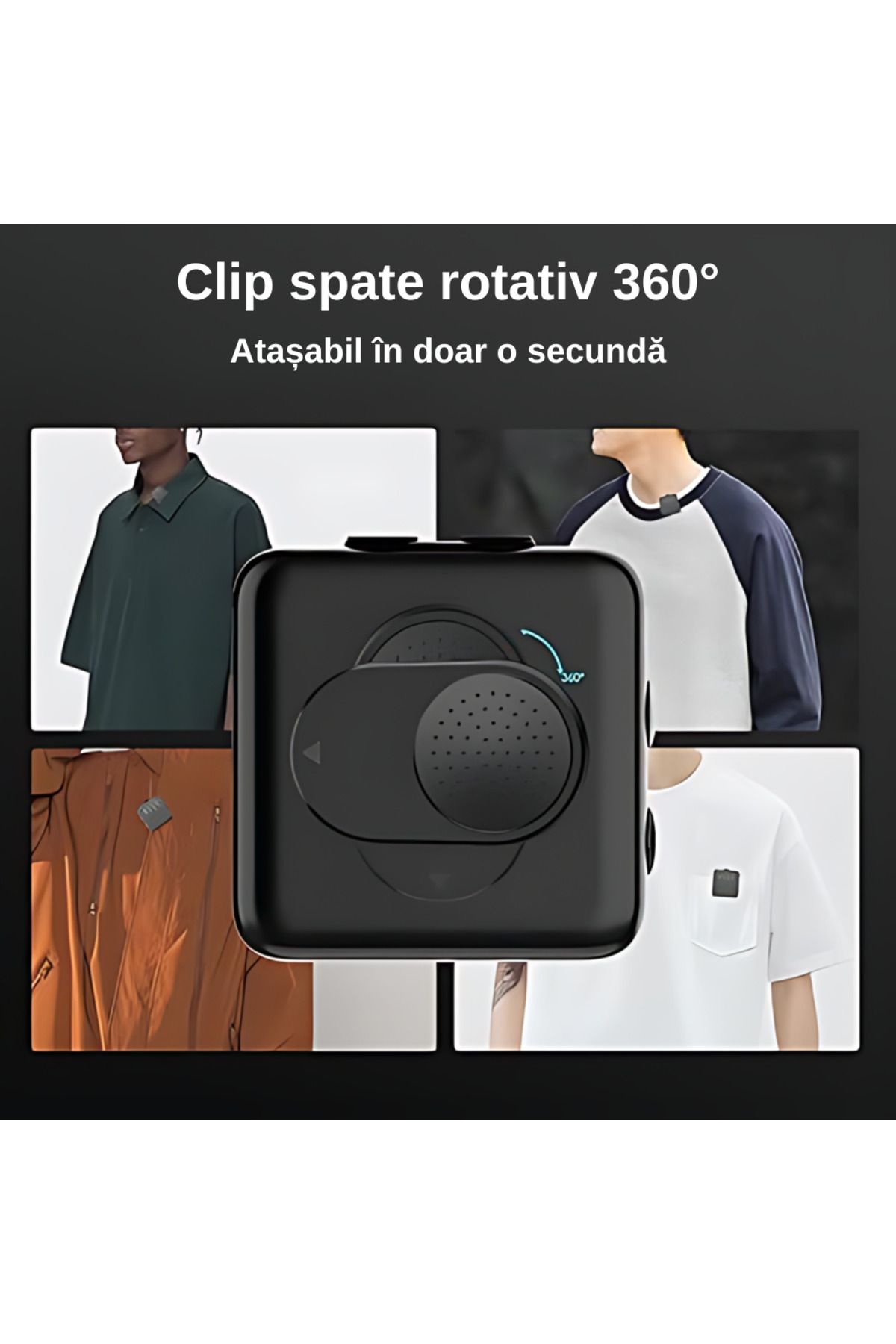 LUDORA-Lavaliera wireless, conectare wireless 2.4G, reducere zgomot, compatibil android/ios/camera video 7