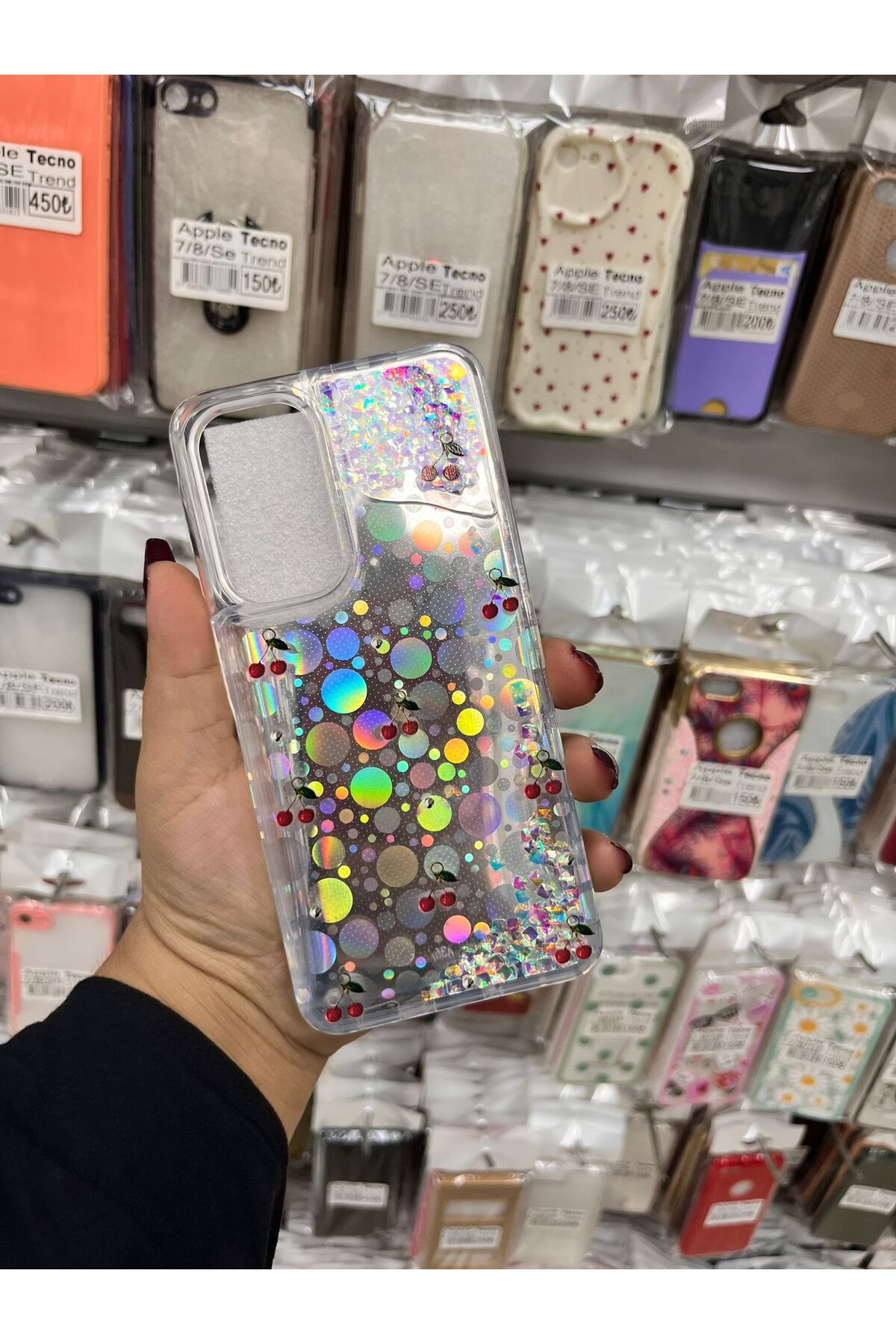 TECNOTREND Galaxy A36 / A56 Uyumlu sıvı parıltılı Hologramlı şeffaf silikon kılıf