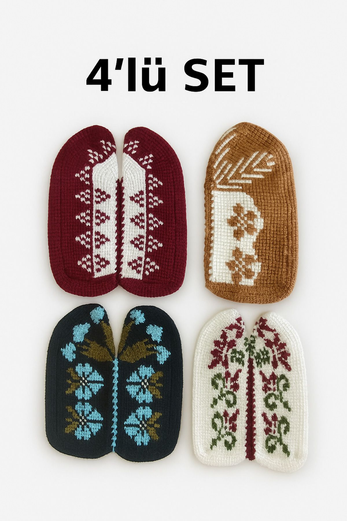 Ella Hat-Craft El Örgüsü Çeyizlik Patik 4'lü Set