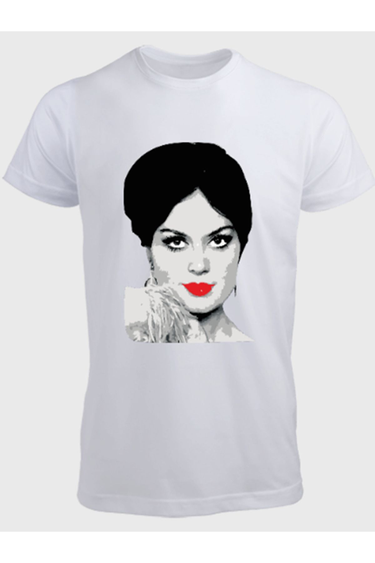 Ayka Unisex Erkek/Kadın Kişiye Özel SANATCI Baskılı Pamuklu Bisiklet Yaka T-Shirt