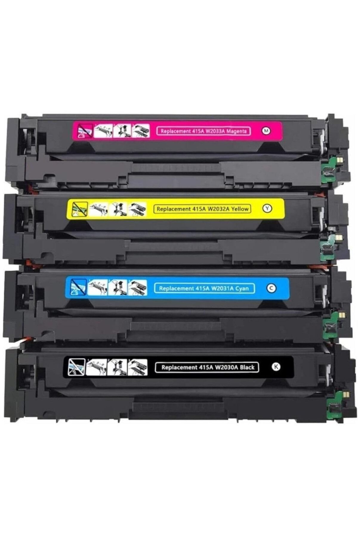 HP (415A) M454/479 CANON LBP663 MF742 ÇİPLİ MUADİL TONER 4 RENK