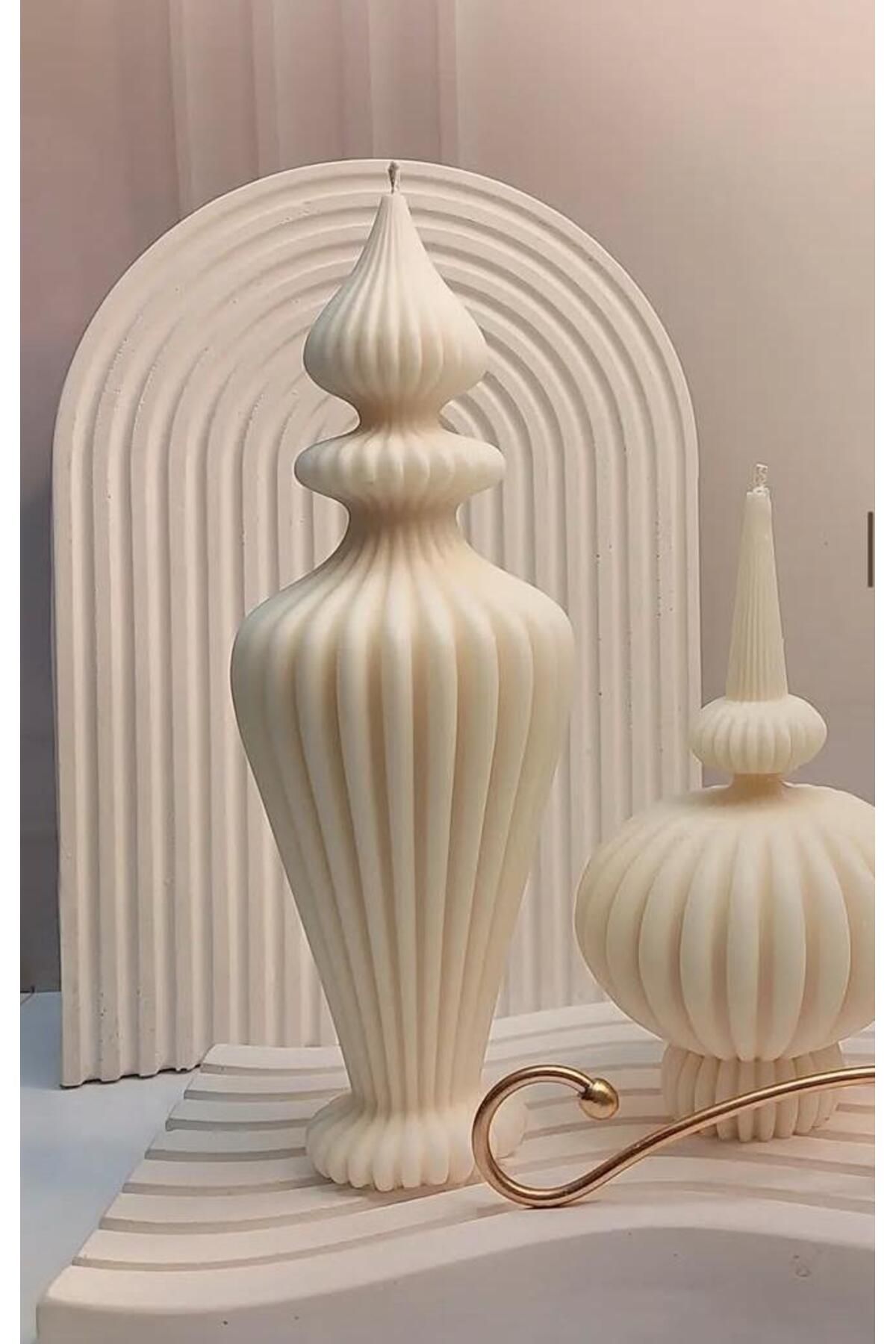 SCA CANDLE Dkoratif Mum Marako Model 2kili Kırık Beyaz
