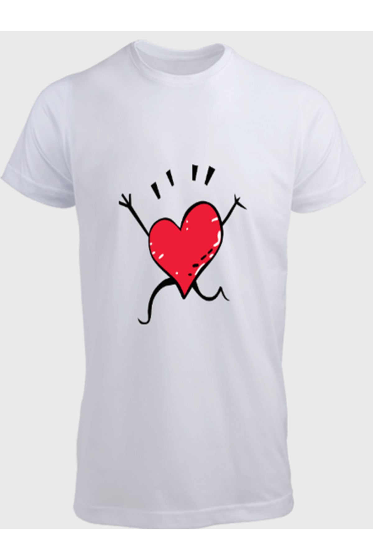 Ayka Unisex Erkek/Kadın Kişiye Özel EMOJİ Baskılı Pamuklu Bisiklet Yaka T-Shirt