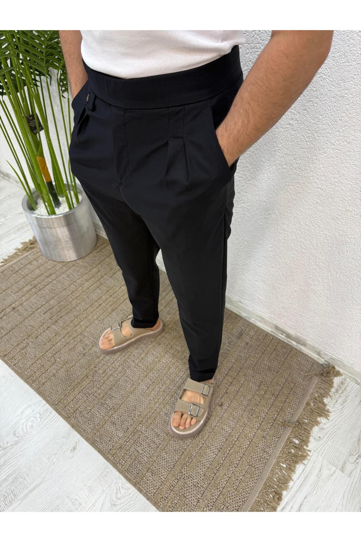 Yubacollection Lookman Duble Paça İtalyan Kesim Pantolon Siyah