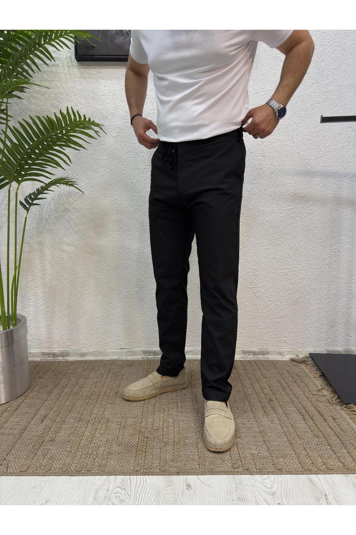 Yubacollection Paraşüt Duble Paça Pantolon Siyah