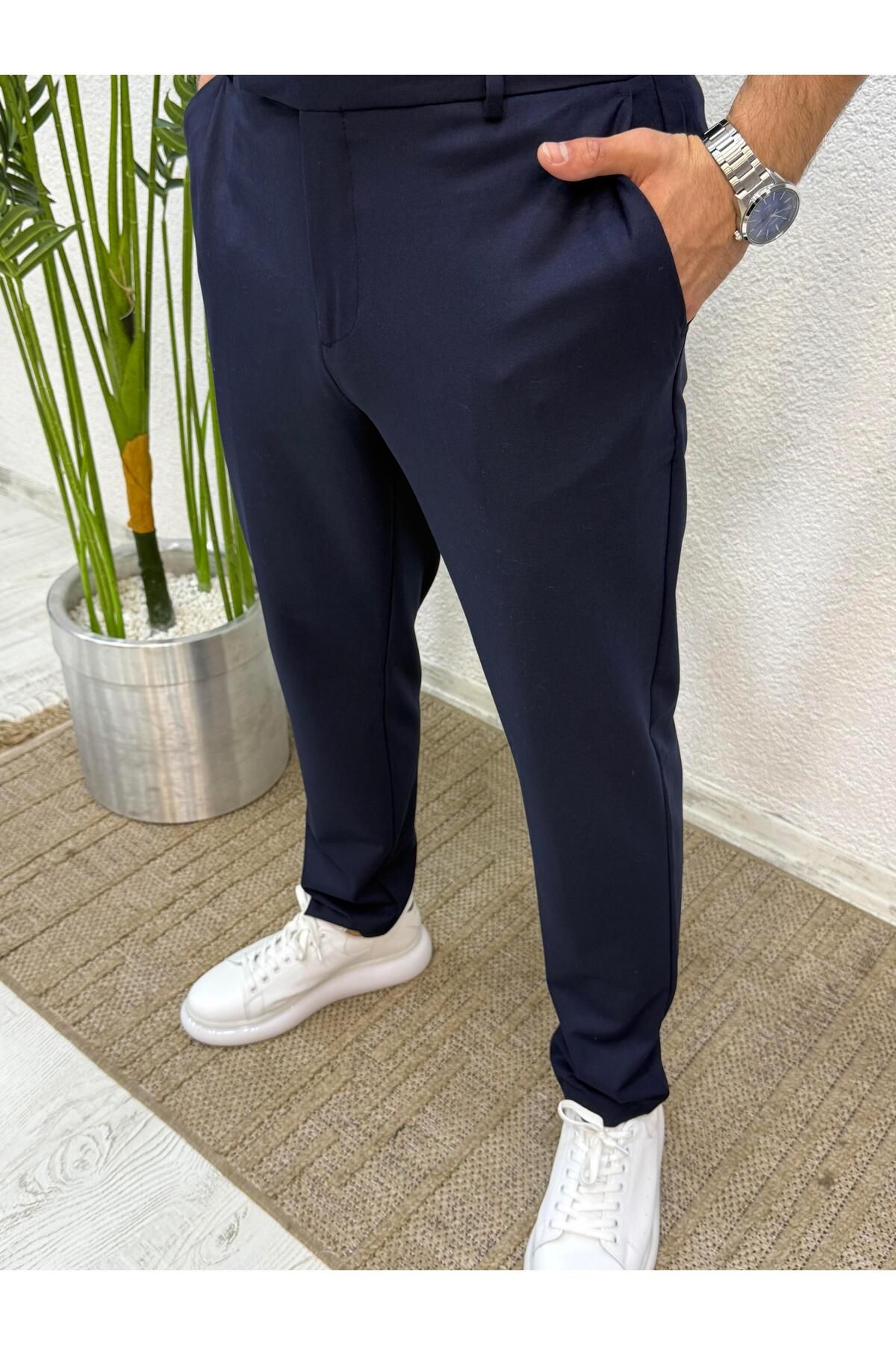 Yubacollection Casuel Kumaş Pantolon Lacivert