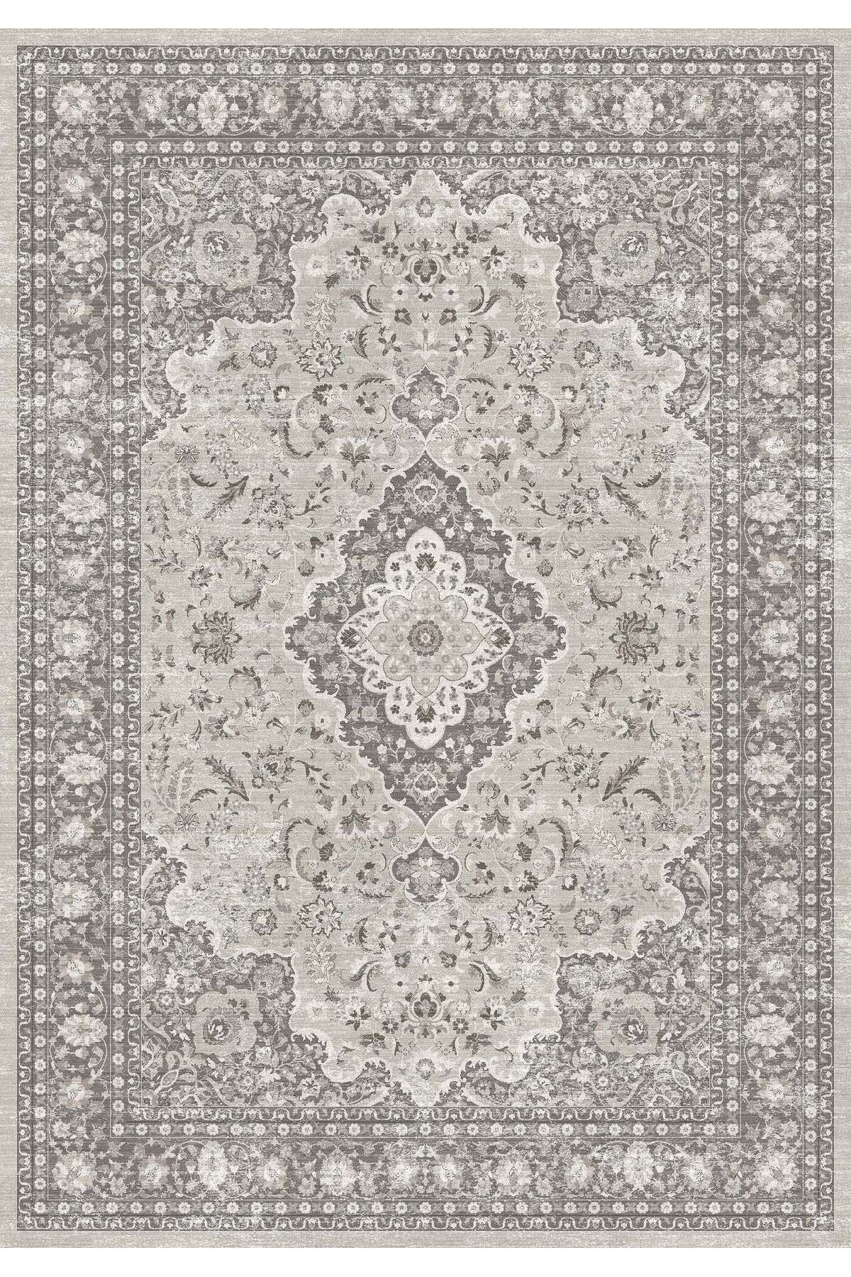 Rugs Modern Halı Mottos Koleksiyonu Bej Tonlarda Geleneksel Motifler Desenli Dokuma Taban Dekoratif Halı mottos33