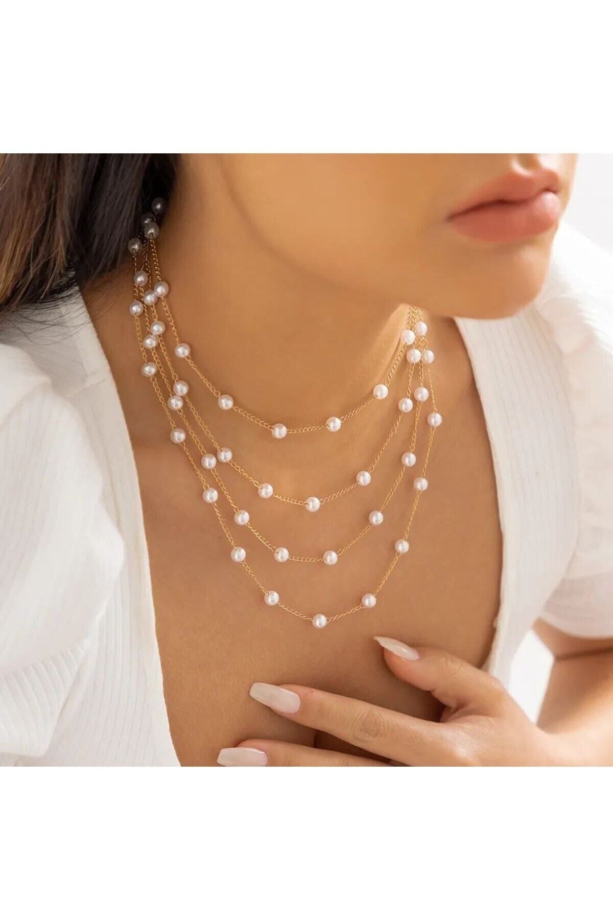 Shiklik MODA Zarif İnci Zincirli Kolye ile Şıklığınızı Yansıtın
