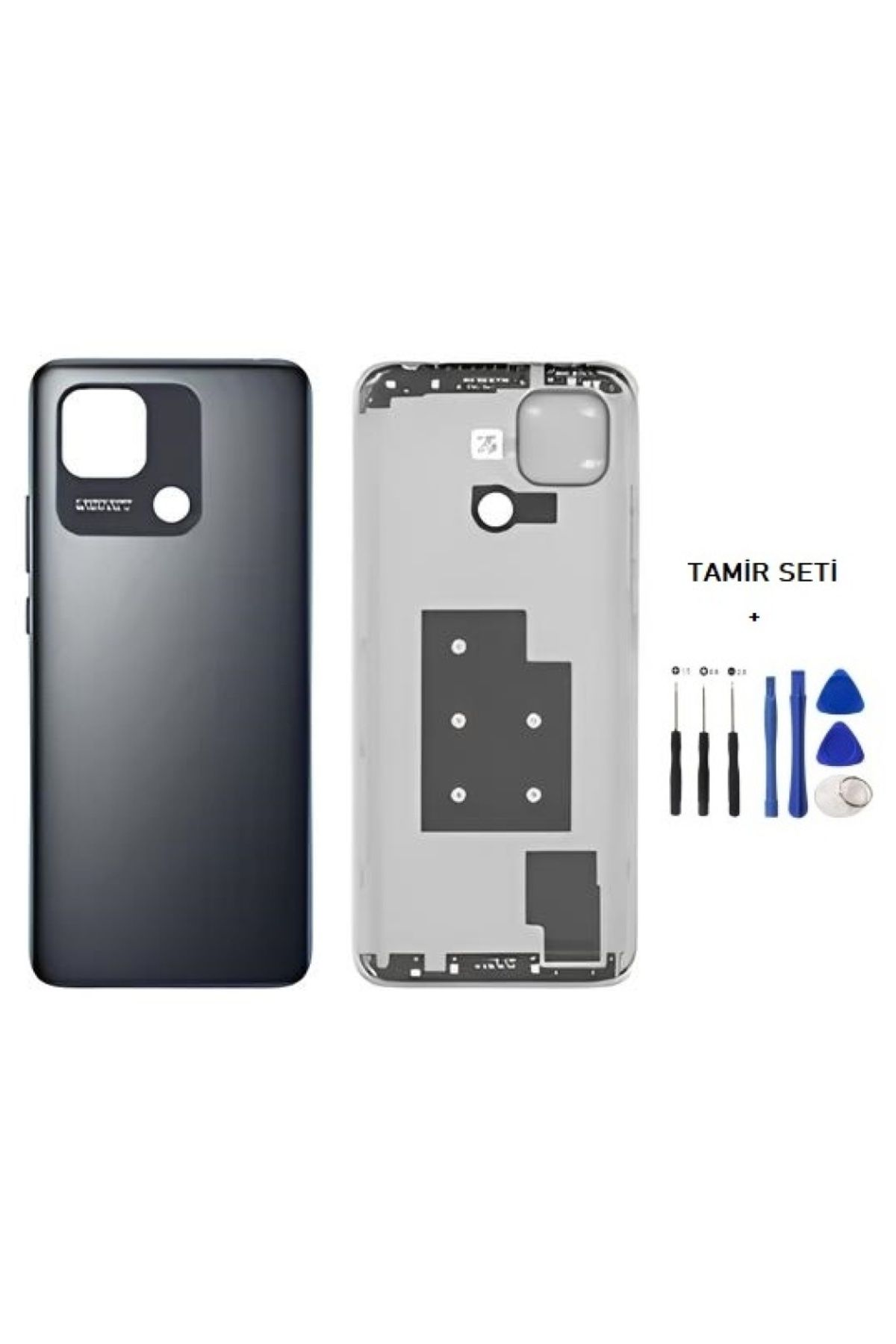 indirimplus Xiaomi Redmi 10C Kasa Arka Kapak FULL Yan Tuş Takımı SİYAH TAMİR SETİ