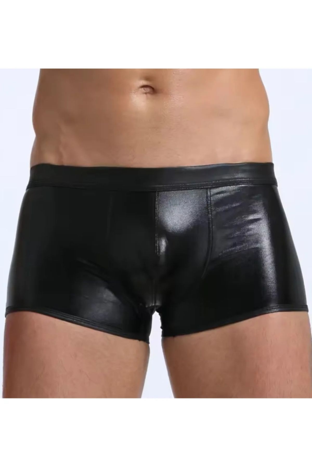 Cicişim Erkek Siyah Deri Görünümlü Boxer