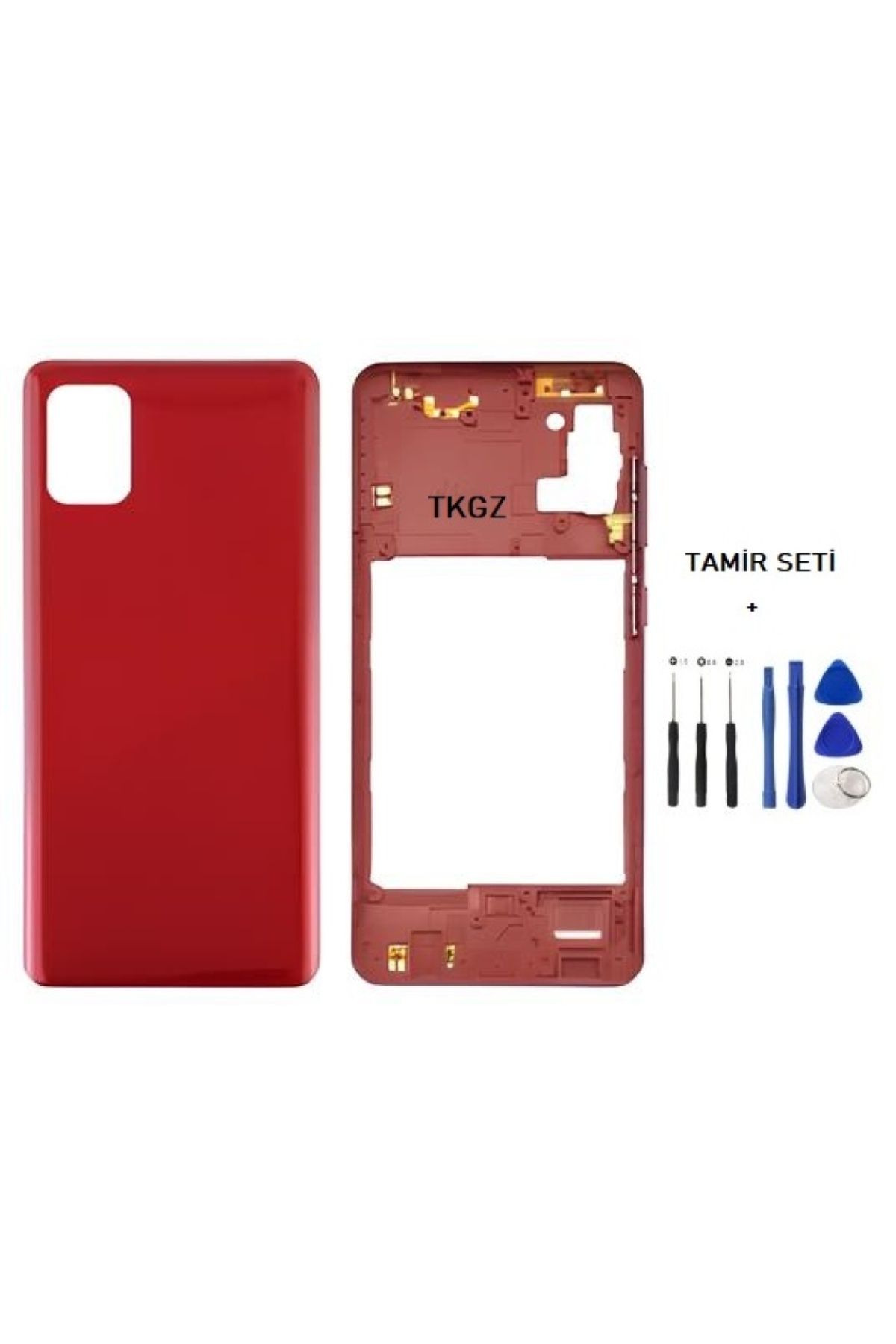 indirimplus Samsung Galaxy A31 SM A315F Kasa Arka Kapak FULL Takım KIRMIZI TAMİR SETİ