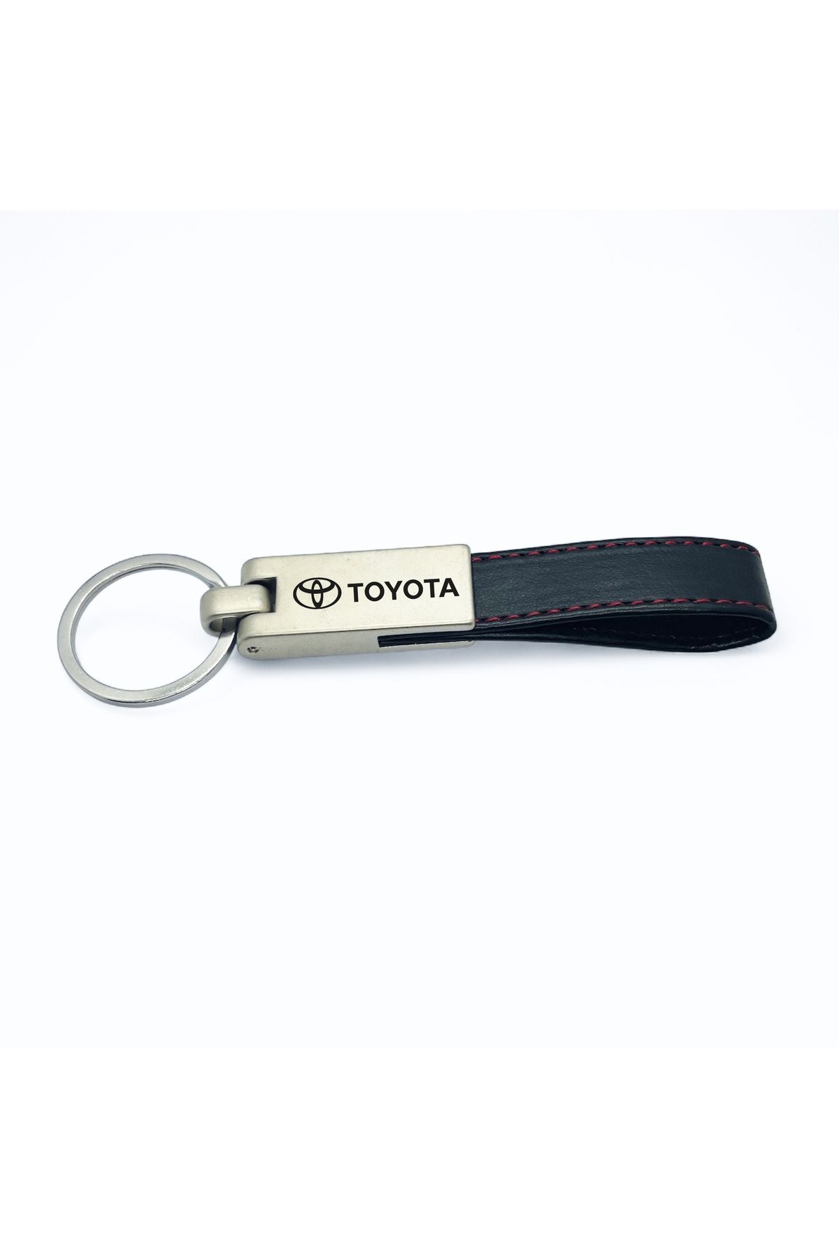 gastromarka Toyota Logolu Çelik Gövdeli Deri Araba Anahtarlığı