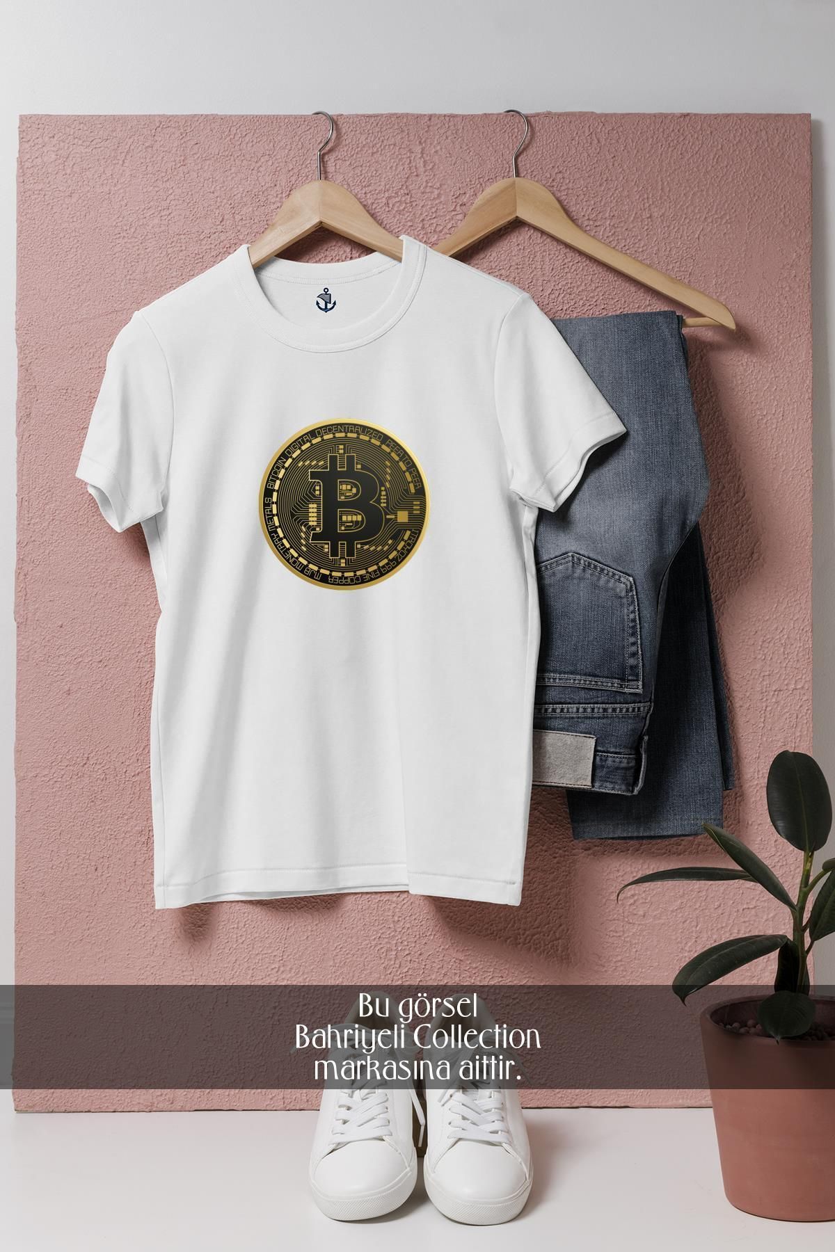 Bahriyeli Collection Oversize Bitcoin Tasarımlı Unisex T-Shirt
