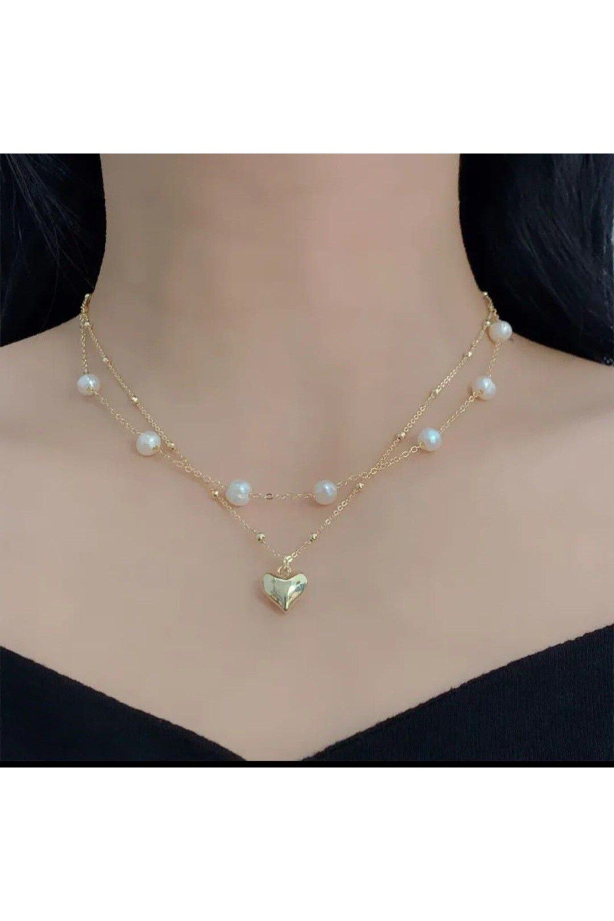 Shiklik MODA Şıklığınızın Tamamlayıcısı: İncili Zincir Kalp Kolye