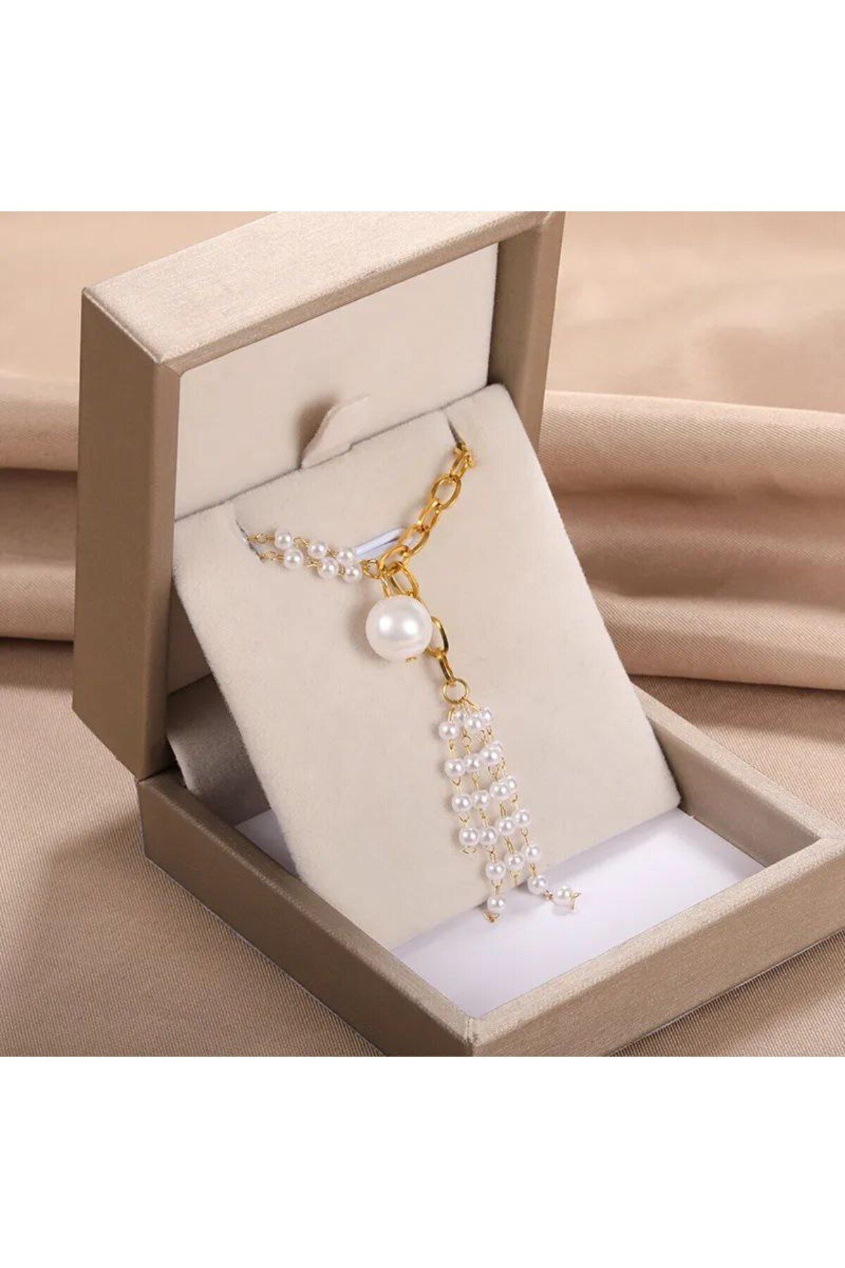 Shiklik MODA Şıklığınızı Tamamlayacak İncili Zincir Kadın Kolye