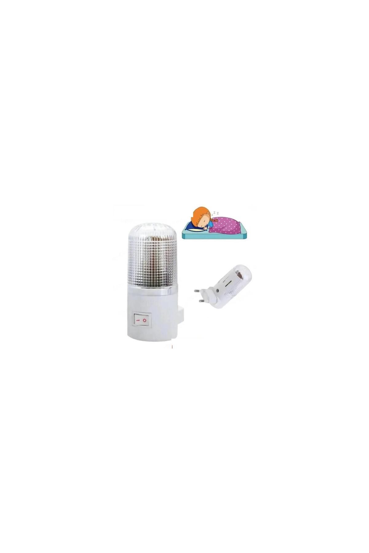 DEPPOSITE 4 Ledli Beyaz Işık Gece Lambası Ledli Anahtarlı Çocuk Odası Gece Lambası 0.5W