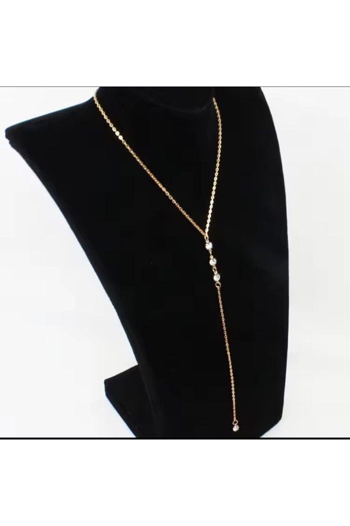 Shiklik MODA Şık Altın Renk Kristal Taşlı Uzun Kolye ile Zarafetinizi Tamamlayın