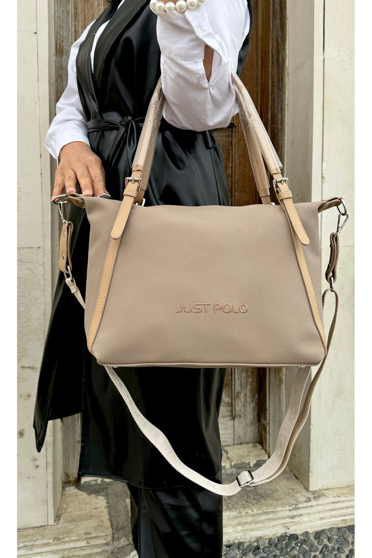 Just Polo JP orijinal just polo kadın büyük boy omuz çantası ebat 32x28 cm