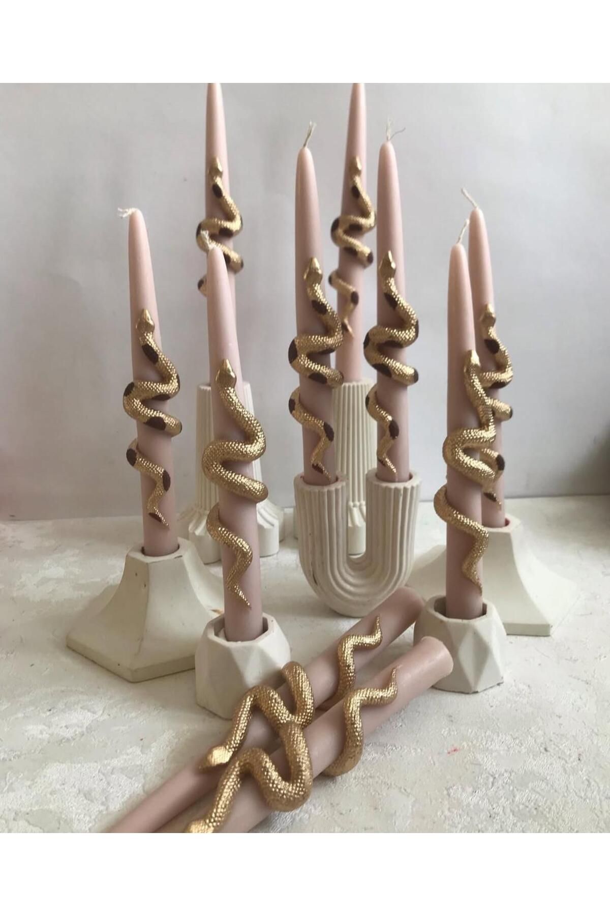 SCA CANDLE Dekoratif Mum Şamdanlık Mum Yılan model 2 kili Mum